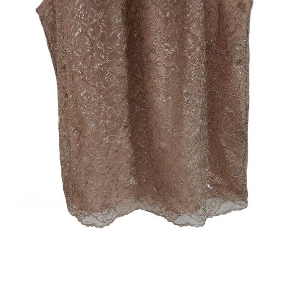 J Crew Tie-Neck Top In Metallic Gold Lace Sleeveless Women Size Small NEW - Picture 3 of 7
